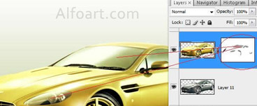 Golden cover Aston Martin  Vantage, beauty design, gold foil effect.