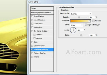 Golden cover Aston Martin Vantage, beauty design, gold foil effect.