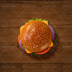 Hamburger text effect. Letter O.
