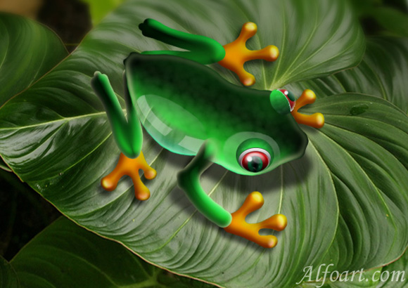 Shiny and glossy and funny Frog