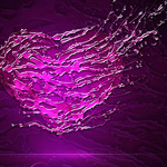 Valentine's Day Photoshop ideas. Shiny heart on the dark background