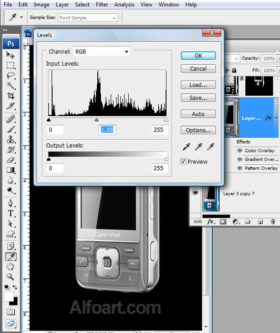 Cocept design, Golden cell phone fragmented into words and sounds.