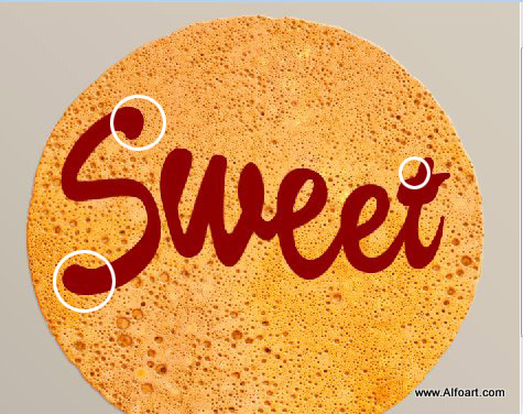 Honey leaking effect on the delicious pancake. Honey, sweet text effect, honey drops, realistic honey effect liquid honey, thin russian pancake.