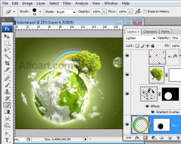 Earth Day. Green Planet. free wallpaper, Earth Day, Green Planet, Moon, photoshop, white clouds, fantasy. psd file, cosmos, cosmo, stars, milky way