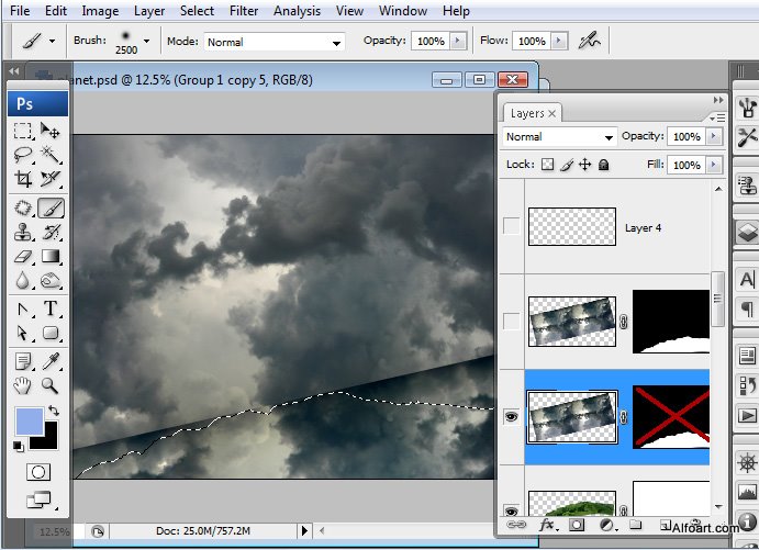 1%20%2825%29 Hướng Dẫn Photoshop: Lâu Đài Trên Mây