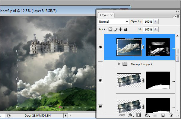 1%20%2838%29 Hướng Dẫn Photoshop: Lâu Đài Trên Mây