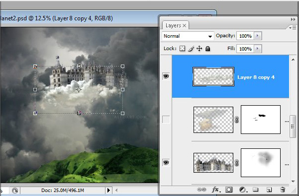 1%20%2840%29 Hướng Dẫn Photoshop: Lâu Đài Trên Mây