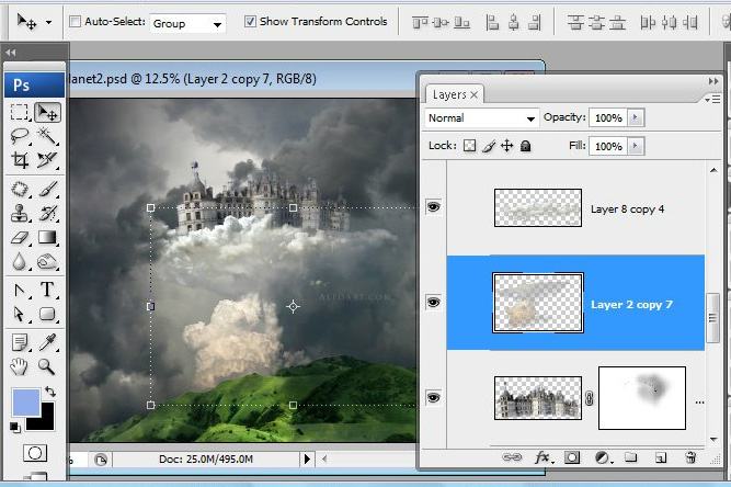 Học 1%20%2843%29 Xây Dựng Tòa Lâu Đài trên Mây trong Photoshop