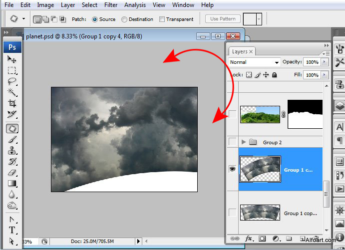 1%20%289%29 Hướng Dẫn Photoshop: Lâu Đài Trên Mây