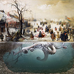 Photo Manipulation with Old Oil Painting - Winter Scene on a Canal