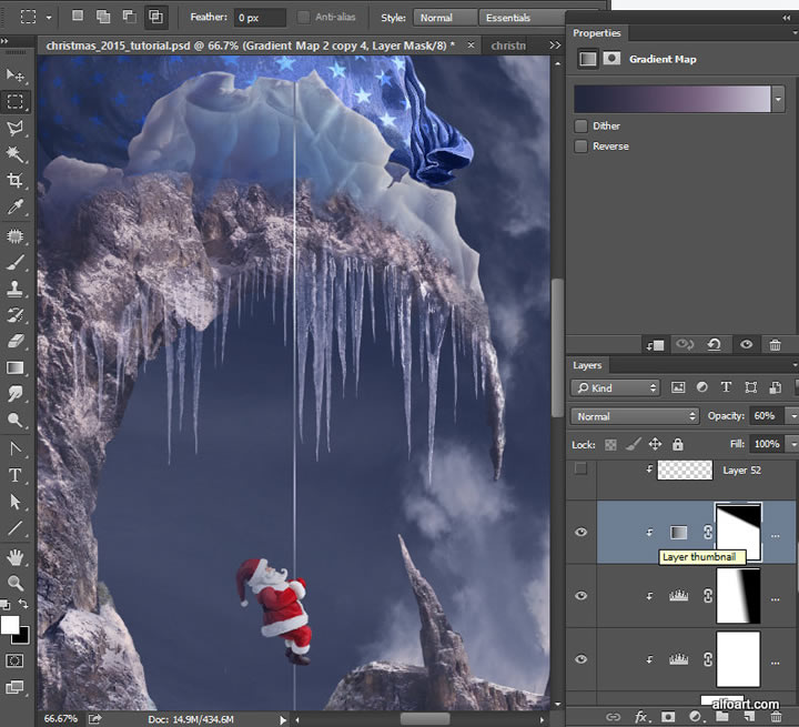 Christmas Gifts Mountain. Fairy night with the crescent above the clouds. Moon or crescent 3D model