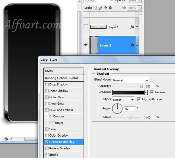 Sony Ericsson S500 Cell phone interface. Photoshop Tutorial