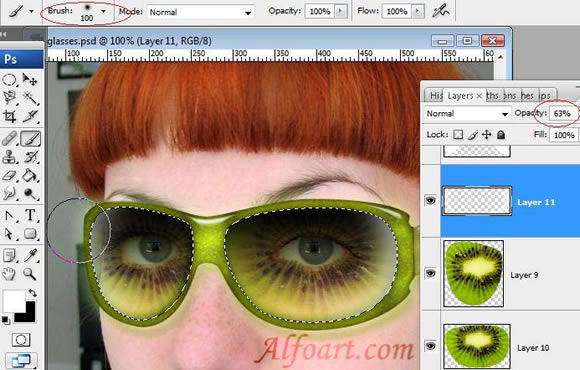 Crazy kiwi sunglasses photoshop tutorial