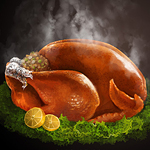 Roasted Thanksgiving turkey illustration